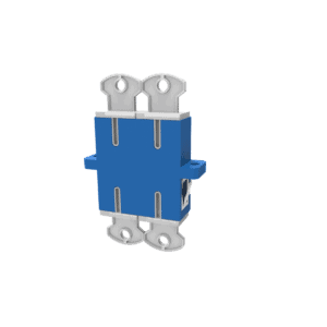 QuantumConnect SC Duplex Adapter with Flange, SM, Blue
